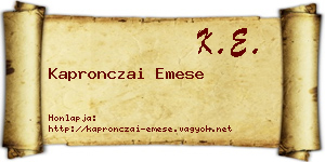 Kapronczai Emese névjegykártya